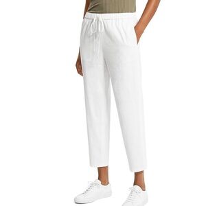 NWT Theory Treeca Linen Blend Jogger pant tie off white eco crop size P / XS